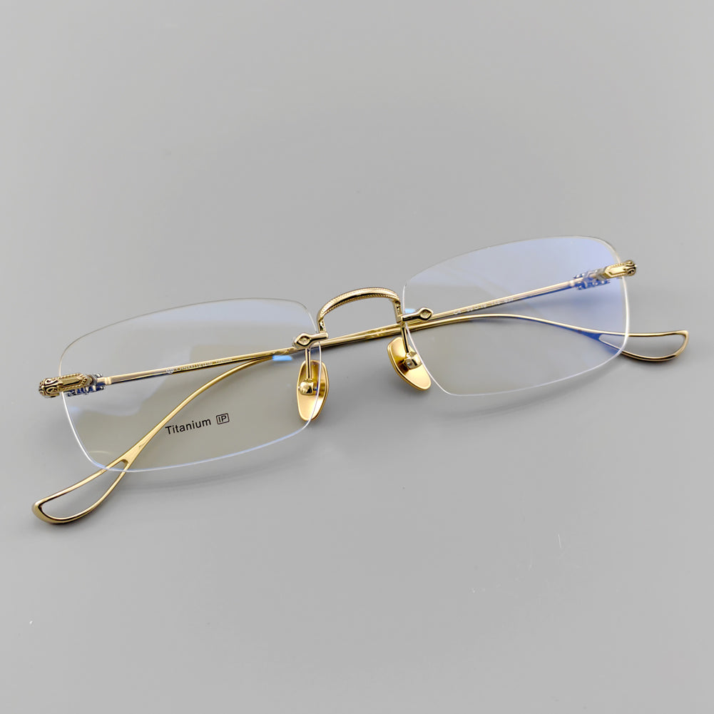 Designer Pure Titanium Rimless Eyeglasses - EO-637