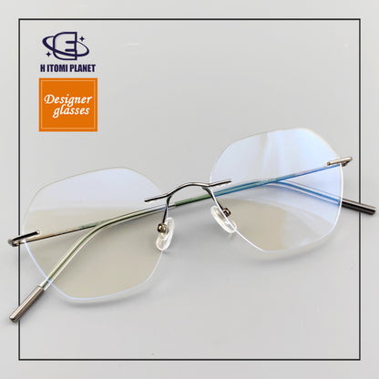 Elegant Rimless Glasses For Women  - Pure Japanese Titanium Frame - EO-7056