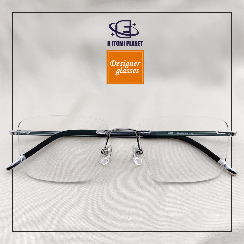 Unisex Business Rimless Glasses - Pure Japanese Titanium Frame - EO-7661