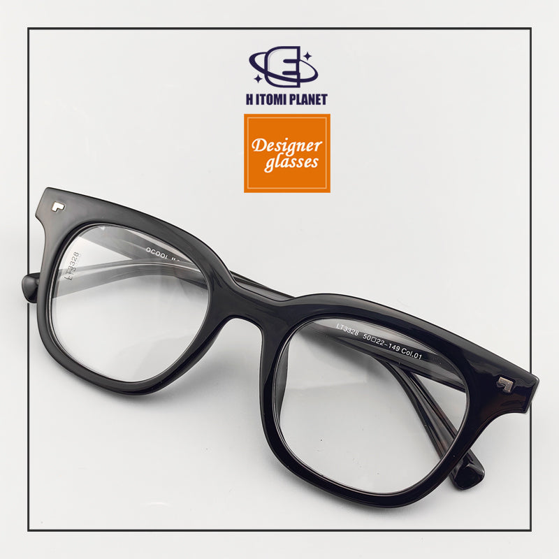 Chic Women's Designer Acetate Glasses – Bold Thick Frame, Stylish Wide Temples - EO-3328