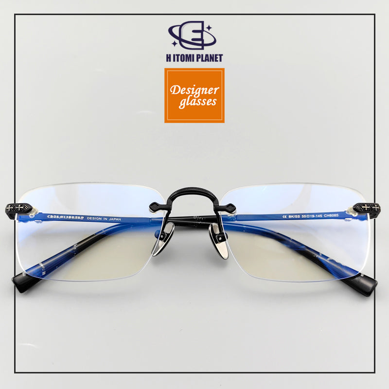 Chrome Hearts Style Rimless Glasses for Men - Pure Titanium Frame - EO - 8085