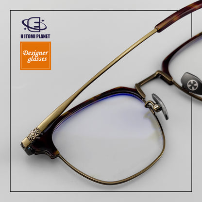 Browline Optical Glasses | Pure Titanium Frame with Acetate Design | HPGlasses EO-668