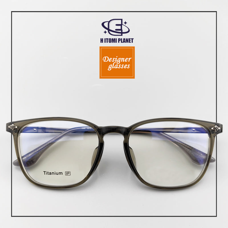 High Quality Acetate Full rim Glasses with Pure Titanium Metal Parts, Medieval Style Design - EO-839