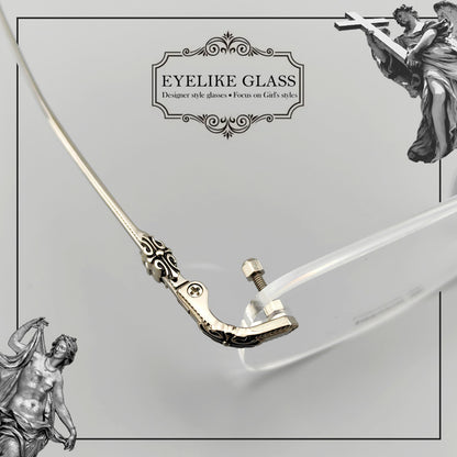 Gothic-Style Rimless Pure Titanium Glasses | Unisex Chrome Hearts-Inspired Frames - EO-637