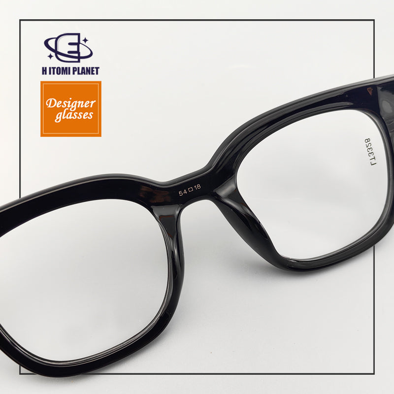 Chic Women's Designer Acetate Glasses – Bold Thick Frame, Stylish Wide Temples - EO-3328