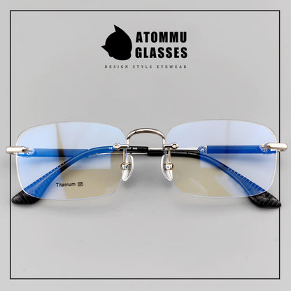 Frameless EyeGlasses for Business | Titanium and Acetate Blend Frame - EO-699