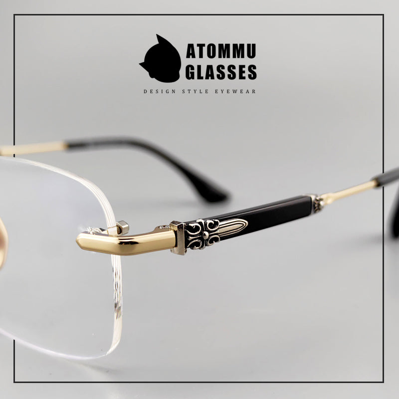 Frameless EyeGlasses for Business | Titanium and Acetate Blend Frame - EO-699