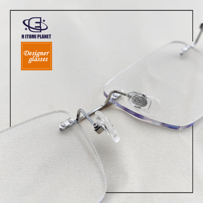 Unisex Business Rimless Glasses - Pure Japanese Titanium Frame - EO-7661