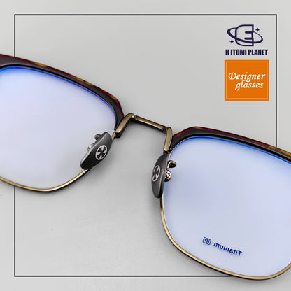 Browline Optical Glasses | Pure Titanium Frame with Acetate Design | HPGlasses EO-668