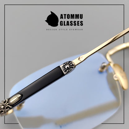 Frameless EyeGlasses for Business | Titanium and Acetate Blend Frame - EO-699