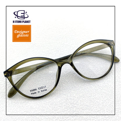 Korean TR90 simple women's cat eye transparent frame glasses - EO-6886