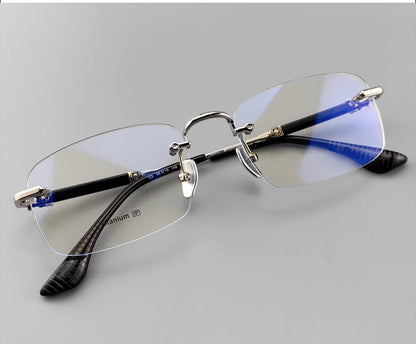 Frameless EyeGlasses for Business | Titanium and Acetate Blend Frame - EO-699