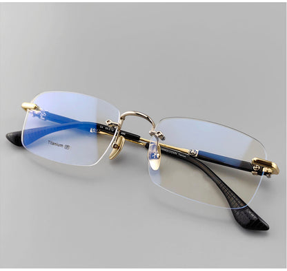 Frameless EyeGlasses for Business | Titanium and Acetate Blend Frame - EO-699