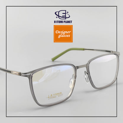 Rectangular Full-Frame Beta Titanium Glasses - Lightweight, Screwless Design, Wide Vision - EO - 3022