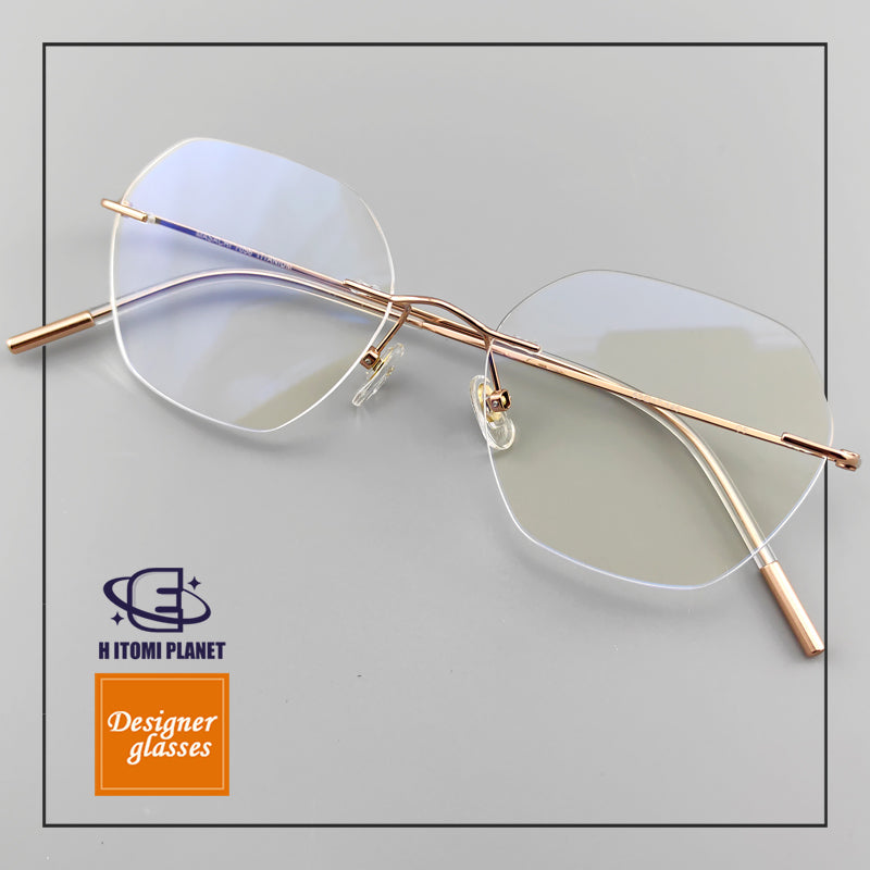 Elegant Rimless Glasses For Women  - Pure Japanese Titanium Frame - EO-7056