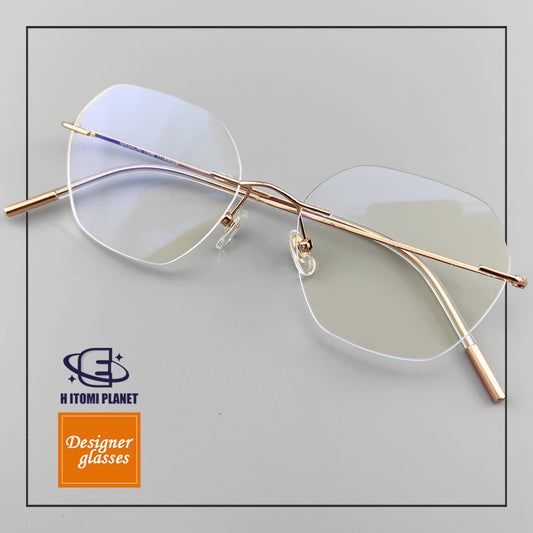 Elegant Rimless Glasses For Women  - Pure Japanese Titanium Frame - EO-7056