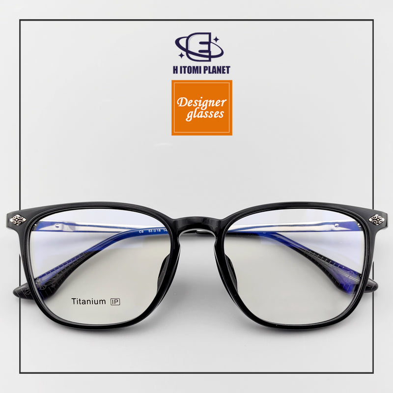 High Quality Acetate Full rim Glasses with Pure Titanium Metal Parts, Medieval Style Design - EO-839