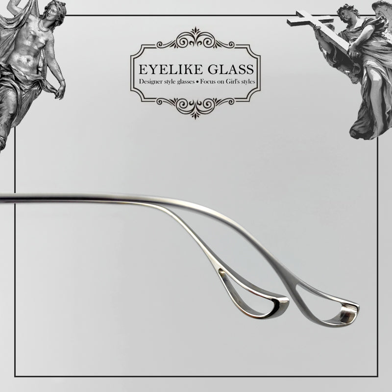 Gothic-Style Rimless Pure Titanium Glasses | Unisex Chrome Hearts-Inspired Frames - EO-637