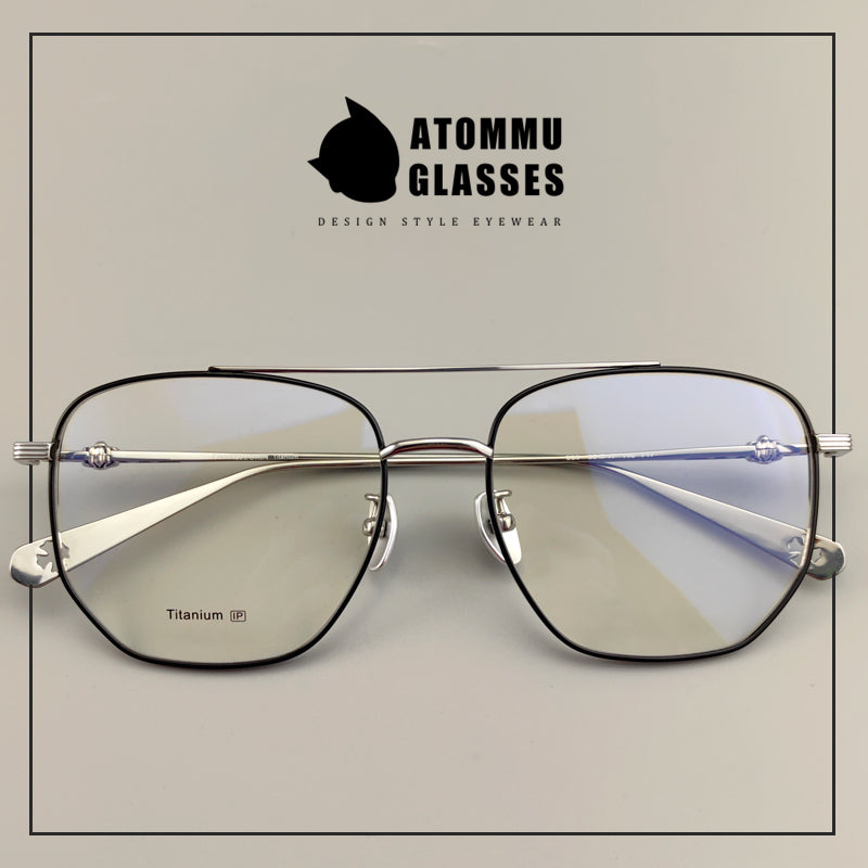 Vintage Aviator Optical Frames: Retro Eyeglasses with Unique Cross Logo Design - EO-717