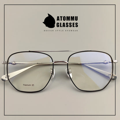 Vintage Aviator Optical Frames: Retro Eyeglasses with Unique Cross Logo Design - EO-717