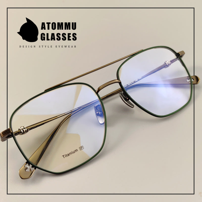 Vintage Aviator Optical Frames: Retro Eyeglasses with Unique Cross Logo Design - EO-717