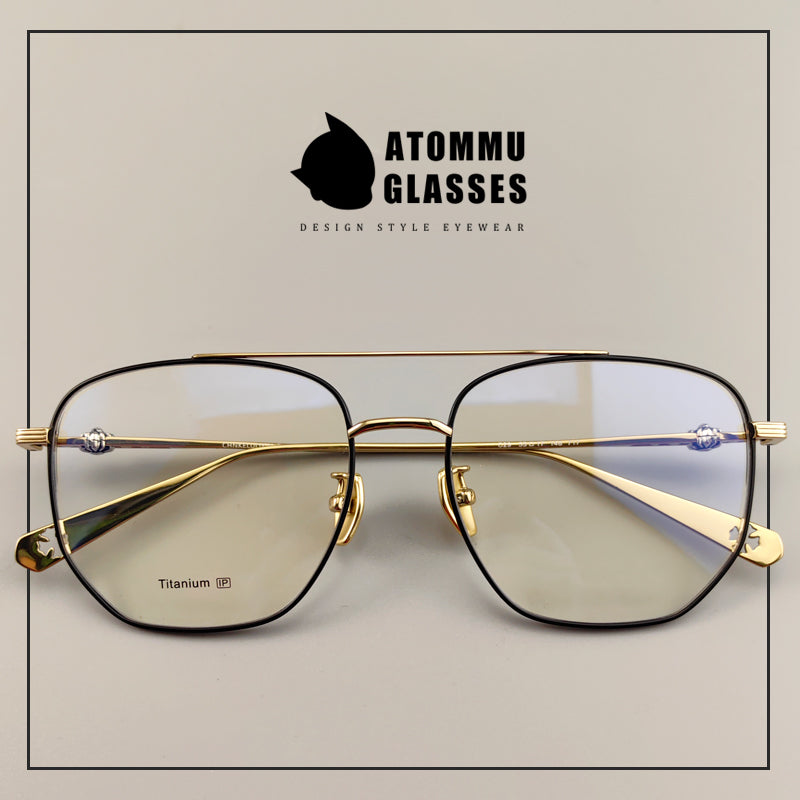 Vintage Aviator Optical Frames: Retro Eyeglasses with Unique Cross Logo Design - EO-717