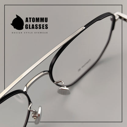 Vintage Aviator Optical Frames: Retro Eyeglasses with Unique Cross Logo Design - EO-717