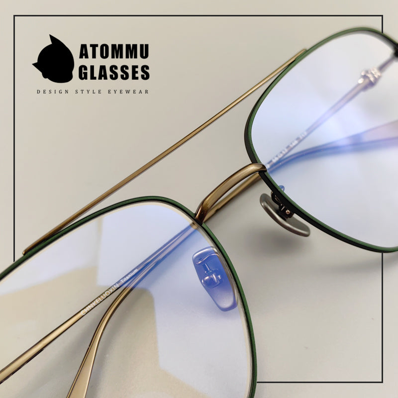 Vintage Aviator Optical Frames: Retro Eyeglasses with Unique Cross Logo Design - EO-717