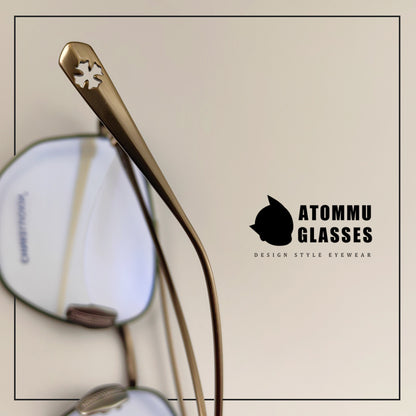 Vintage Aviator Optical Frames: Retro Eyeglasses with Unique Cross Logo Design - EO-717