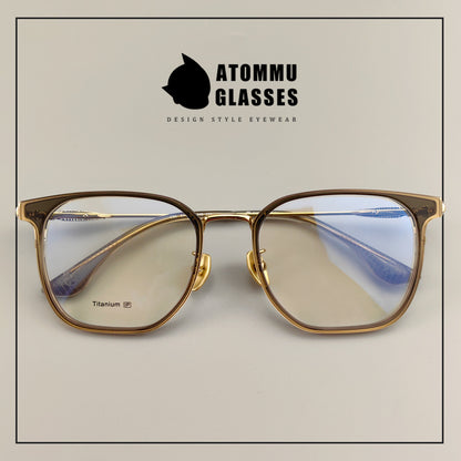 Classic titanium brow full-frame glasses with customizable optical lenses and anti-blue light lenses - EO-771