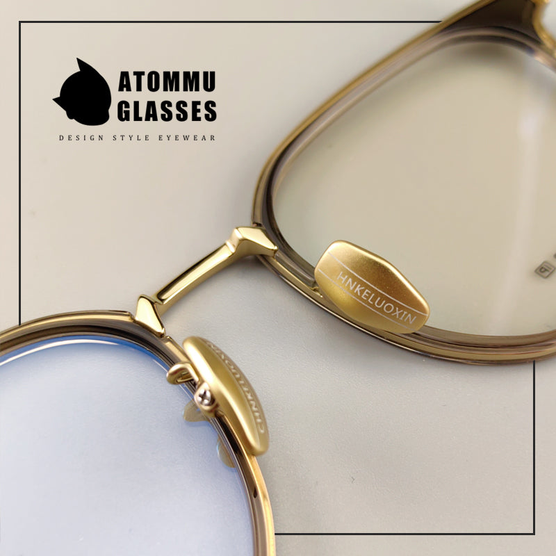 Classic titanium brow full-frame glasses with customizable optical lenses and anti-blue light lenses - EO-771