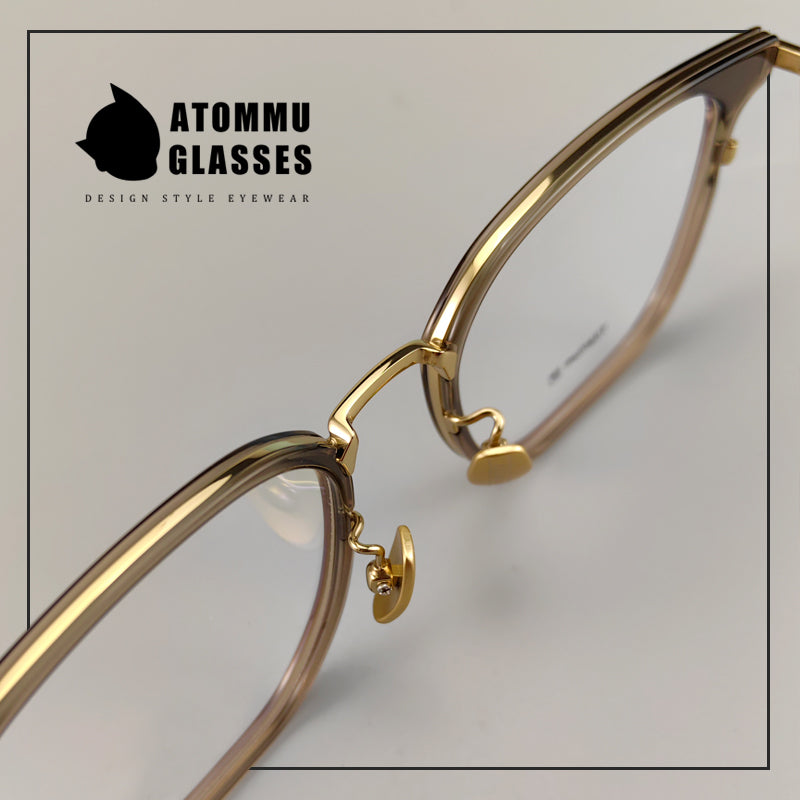 Classic titanium brow full-frame glasses with customizable optical lenses and anti-blue light lenses - EO-771