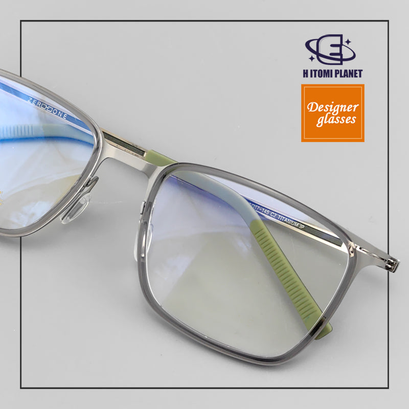 Rectangular Full-Frame Beta Titanium Glasses - Lightweight, Screwless Design, Wide Vision - EO - 3022