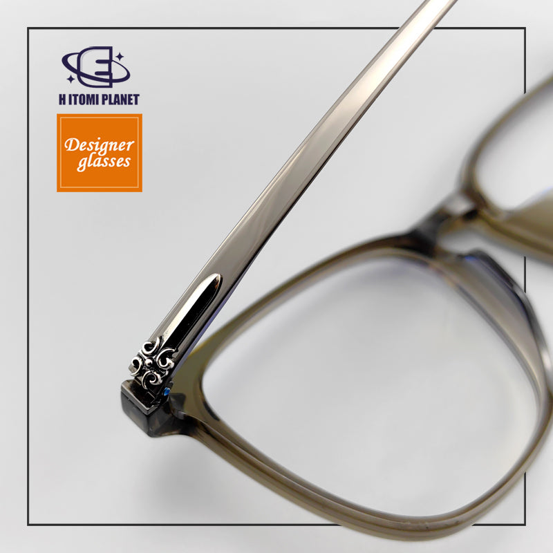 High Quality Acetate Full rim Glasses with Pure Titanium Metal Parts, Medieval Style Design - EO-839