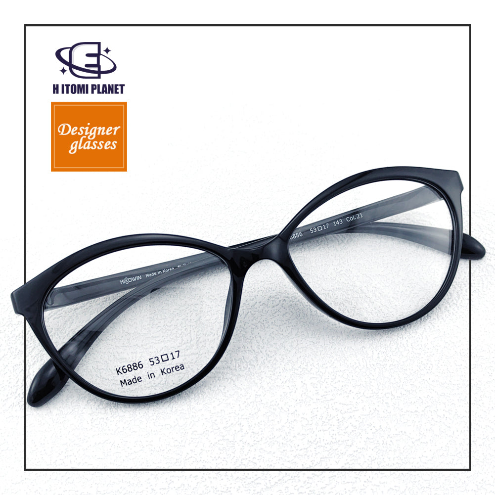 Korean TR90 simple women's cat eye transparent frame glasses - EO-6886