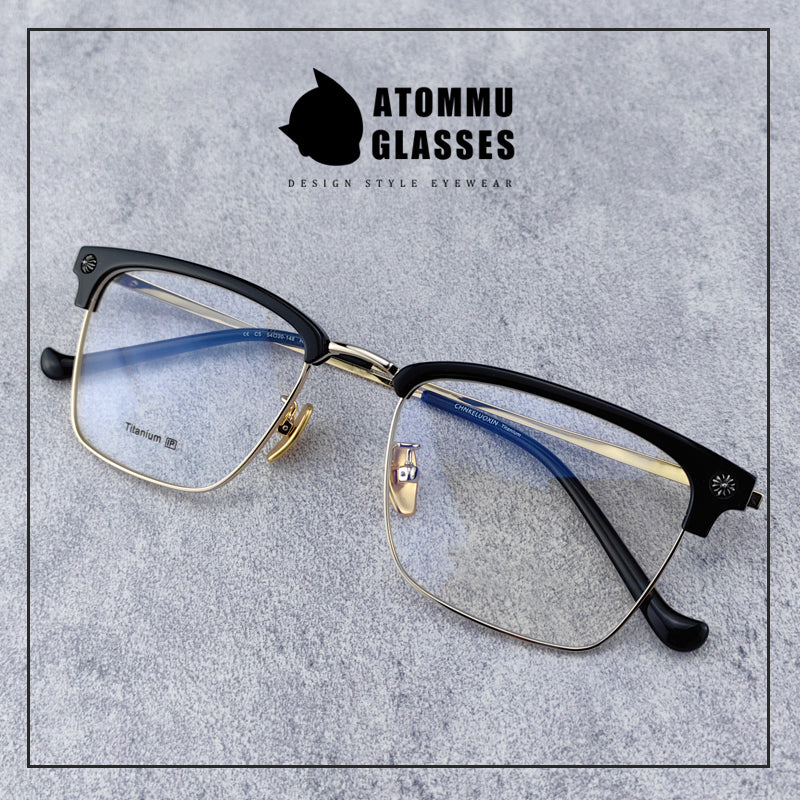 Stylish Browline Titanium Eyeglass Frames: Shop Classic Browline glasses Design - EO-545