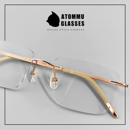 Unisex Business Rimless Glasses - Pure Japanese Titanium Frame - EO-7661