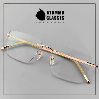 Unisex Business Rimless Glasses - Pure Japanese Titanium Frame - EO-7661