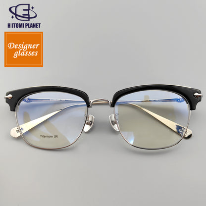 pure titanium & acetate Browline Eyeglasses EO-109