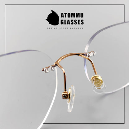 Japanese Pure Titanium Rimless Eyeglasses - EO-6773