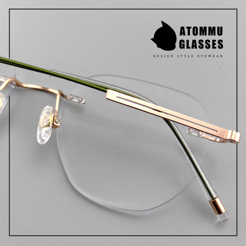 Japanese Pure Titanium Rimless Eyeglasses - EO-6773