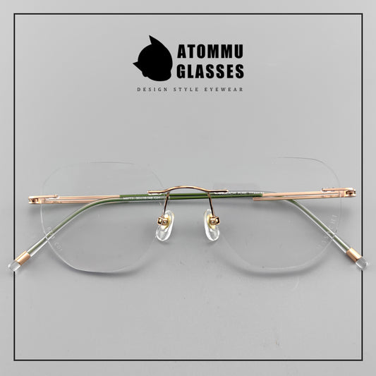 Japanese Pure Titanium Rimless Eyeglasses - EO-6773