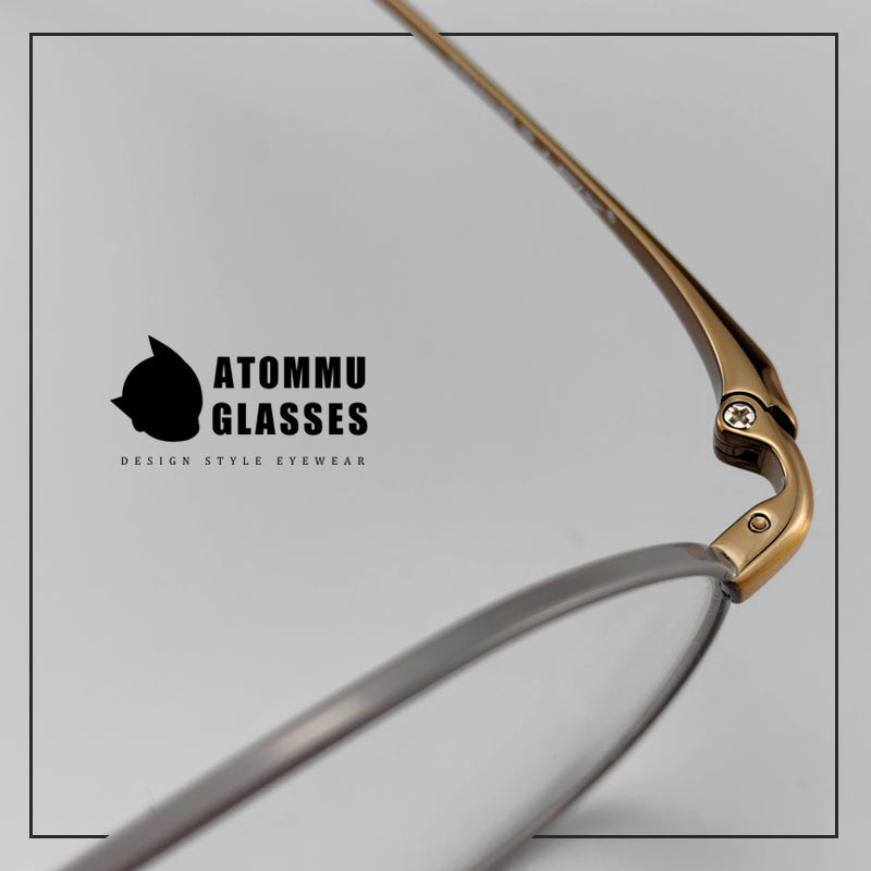 Pure titanium retro clip-on glasses EO-1565