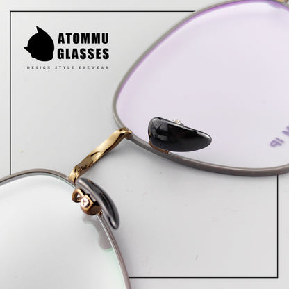 Pure titanium retro clip-on glasses EO-1565