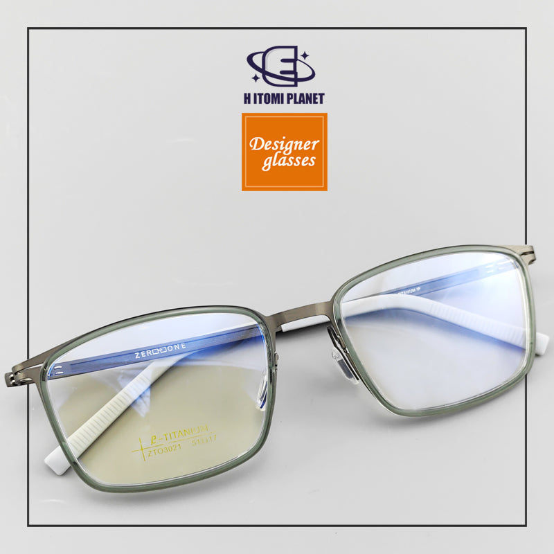 Rectangular Full-Frame Beta Titanium Glasses (EO-3021) - Lightweight, Screwless Design, Perfect for Smaller Faces