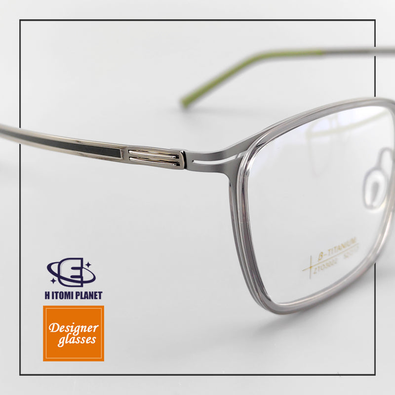 Rectangular Full-Frame Beta Titanium Glasses - Lightweight, Screwless Design, Wide Vision - EO - 3022