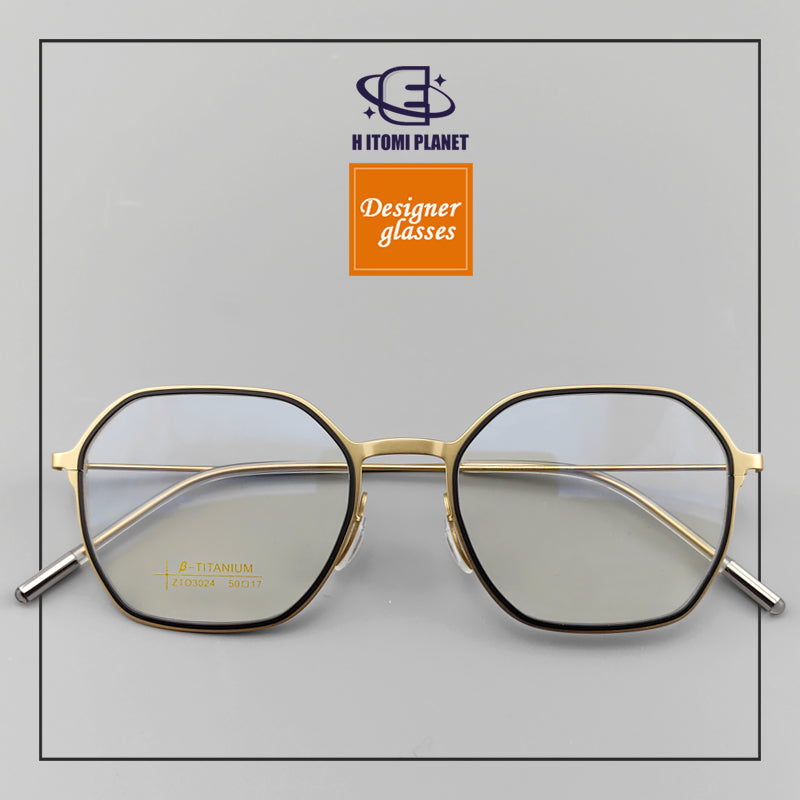 Rectangular Full-Frame Glasses | Beta Titanium Frame & Retro Style - EO-3024