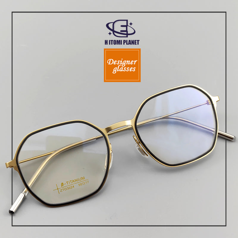 Rectangular Full-Frame Glasses | Beta Titanium Frame & Retro Style - EO-3024