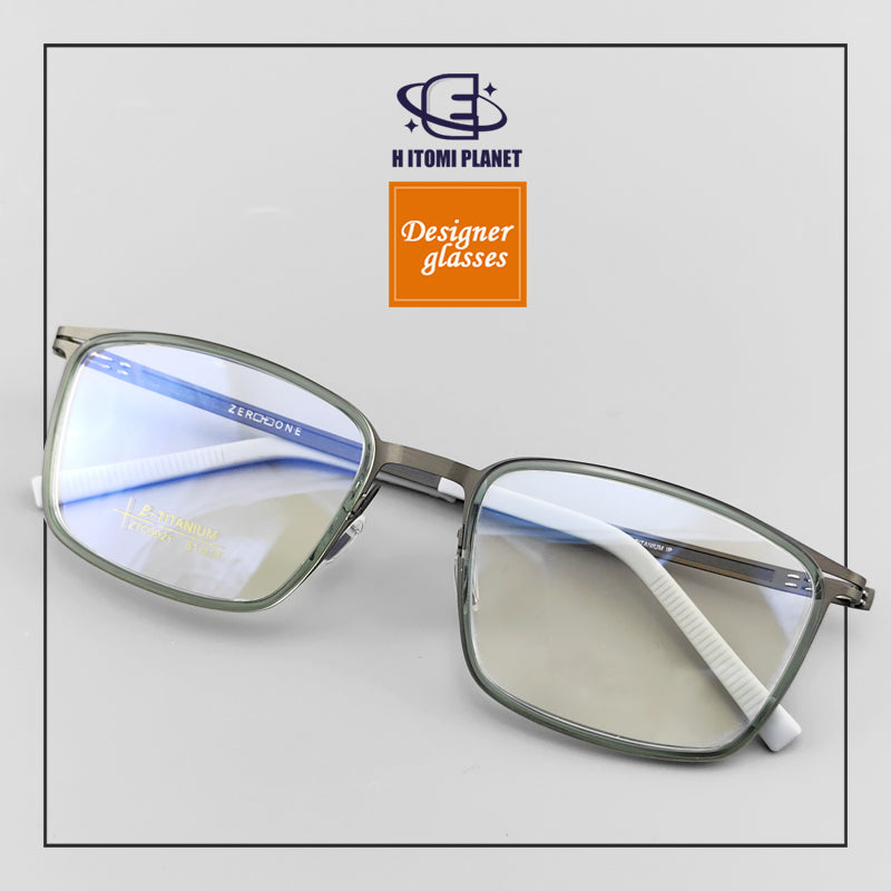 Rectangular Full-Frame Beta Titanium Glasses (EO-3021) - Lightweight, Screwless Design, Perfect for Smaller Faces