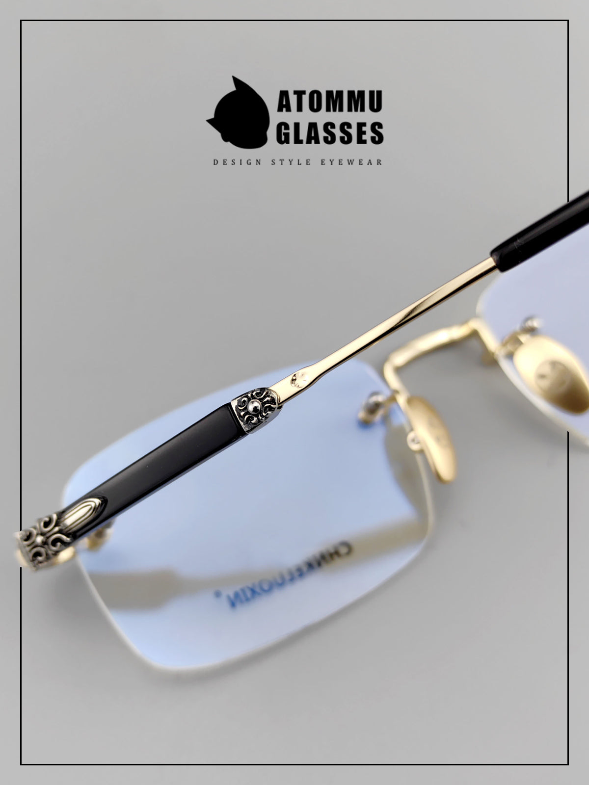 Frameless EyeGlasses for Business | Titanium and Acetate Blend Frame - EO-699